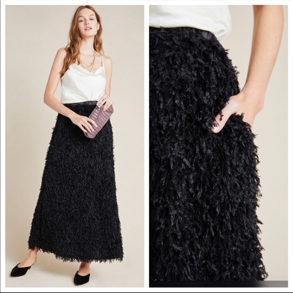 ANTHRO Chantal Feathered Skirt Sunday In Brooklyn